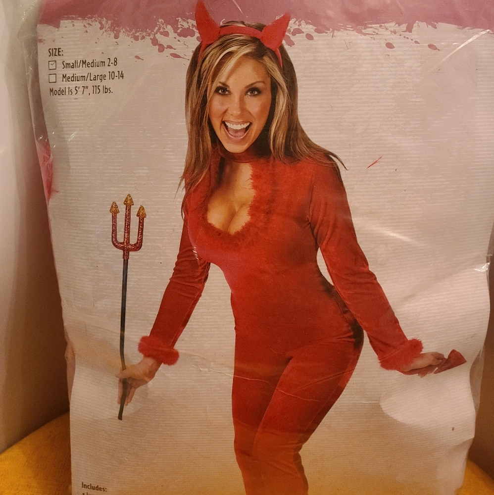 Sexy Red Devil Costume Jumpsuit
